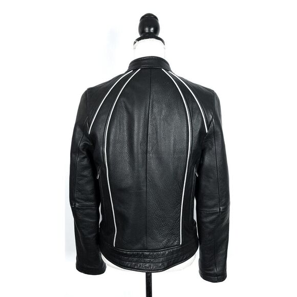 Street Legal Performance 100% Leather Riding Motorcycle Biker Jacket Size Small - Picture 3 of 8